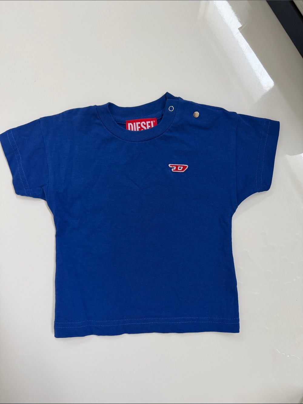 Diesel Royal Blue Short Sleeve Tee with Red Logo